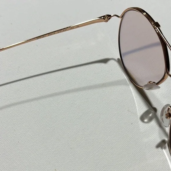 PRADA Rose Gold Round Aviator lightly tint sunglasses indoor  display picture 3